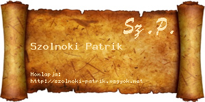 Szolnoki Patrik névjegykártya