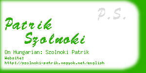 patrik szolnoki business card